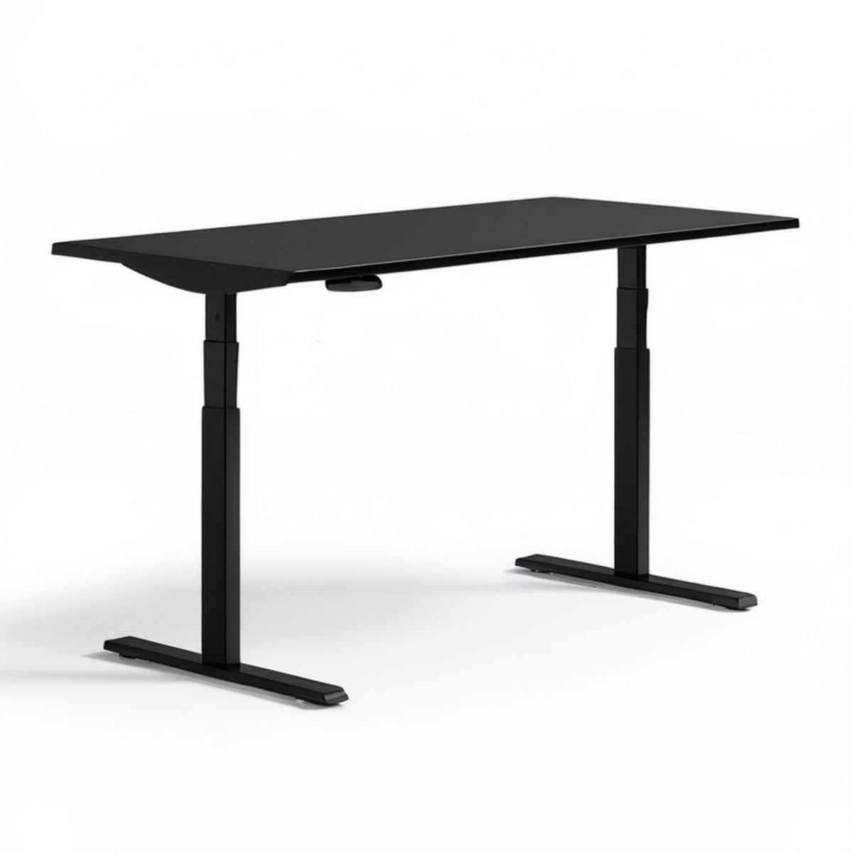 Czarne biurko z elektryczną regulacją wysokości 120 x 60 cm, 72–120 cm, blat MDF i stalowy stelaż