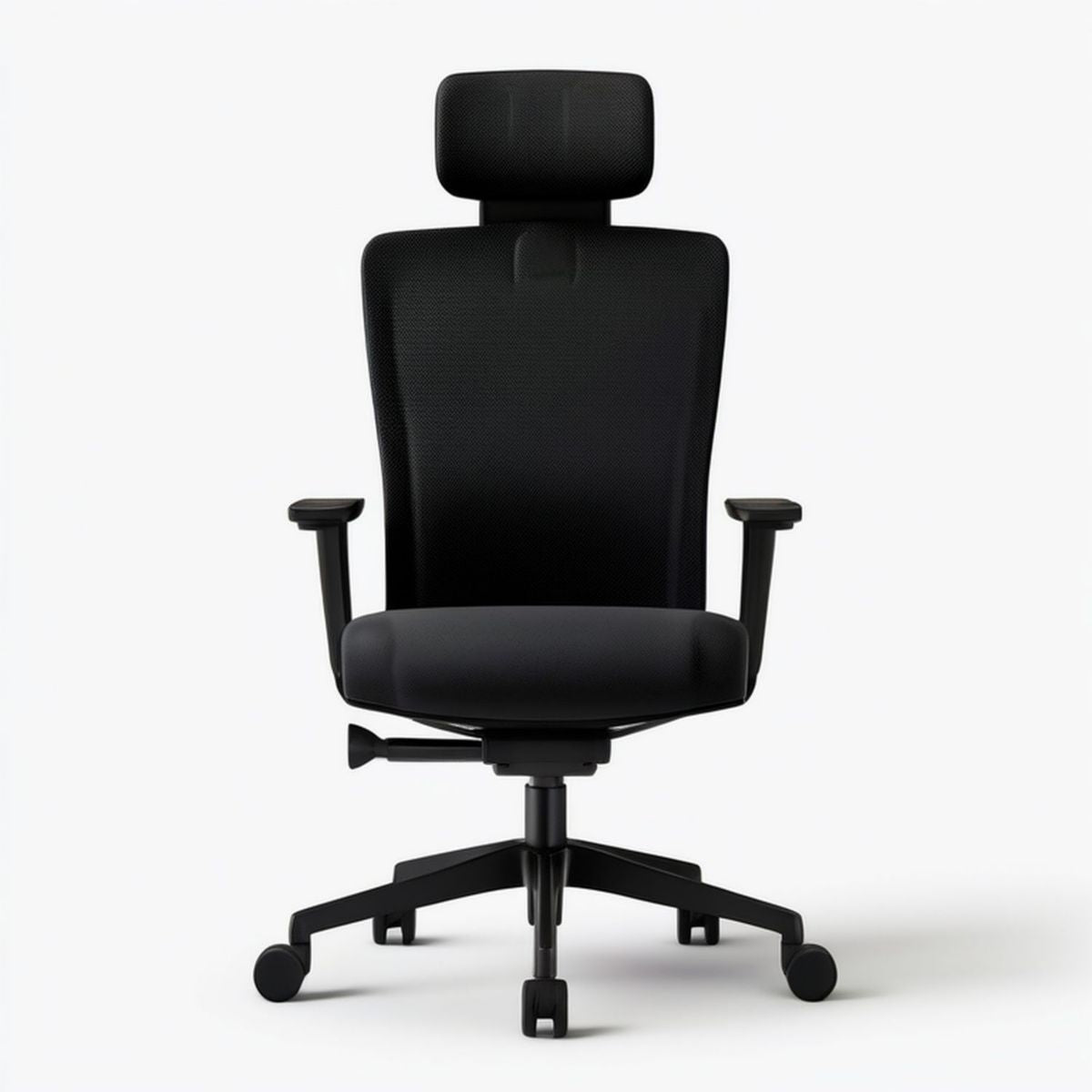 Ergonomiczny fotel obrotowy z zagłówkiem 64 x 64 x 116–126 cm Czarny