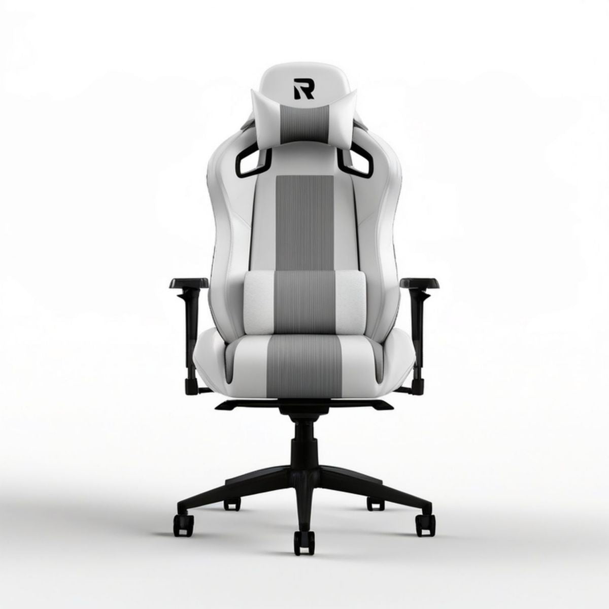 Fotel gamingowy ergonomiczny z regulacją wysokości biało-szary 66 x 66 x 123–133 cm
